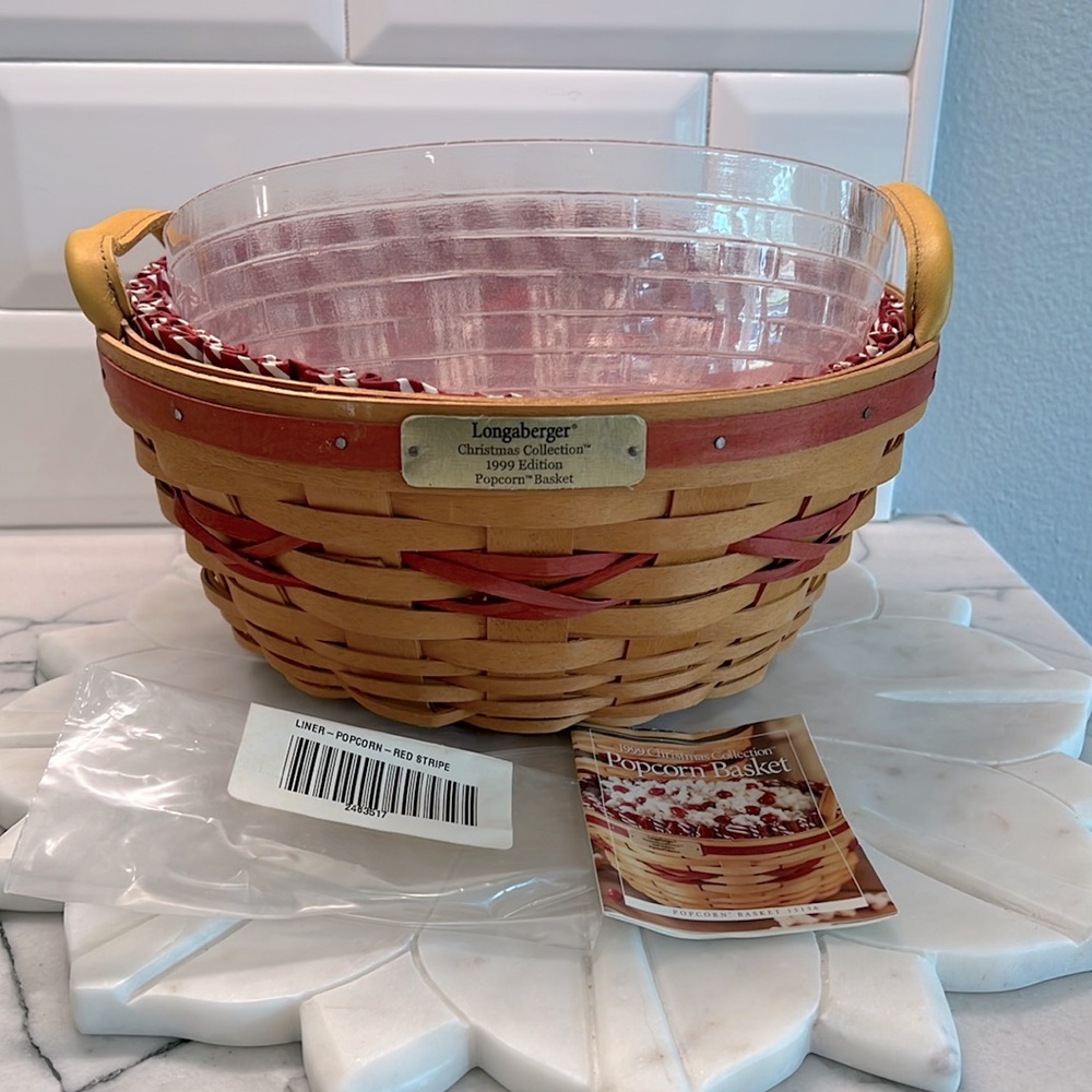 Longaberger 1999 Popcorn Basket Combo